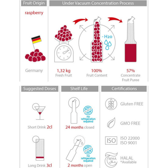 Mixer Пюре Малина 1L Red Fruit Puree Raspberry