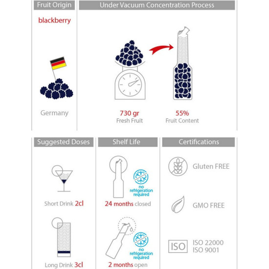 Mixer Пюре Къпина 1L Red Fruit Puree Blackberry