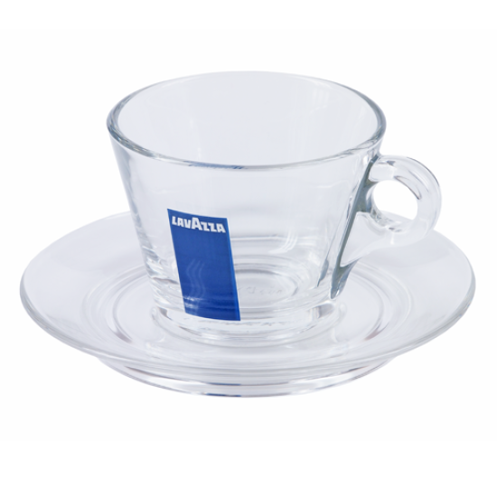 Lavazza Стъклена еспресо чаша с чинийка