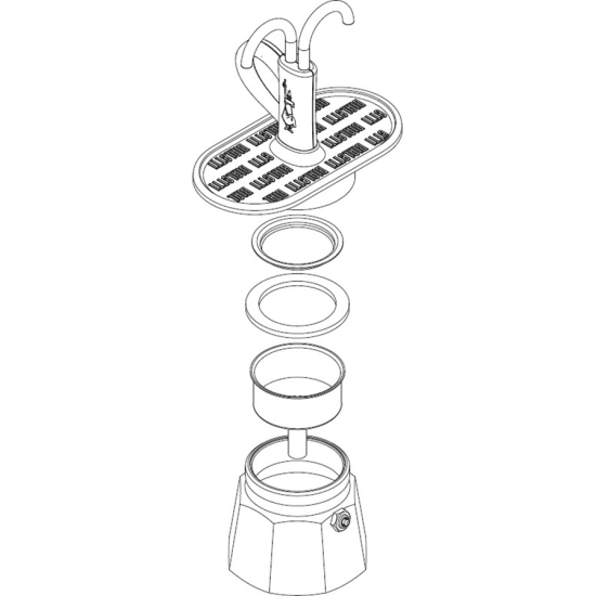 Сет кафеварка Bialetti Mini "R"за 2 кафета и 2 бр. чаши, червен