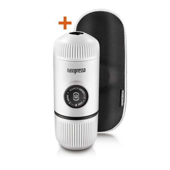 Wacaco® Nanopresso Chill White + калъф – Преносима портативна машина за еспресо