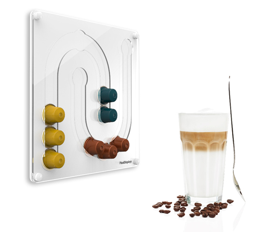 Стенен мини диспенсер Juhu за Nespresso капсули - бял