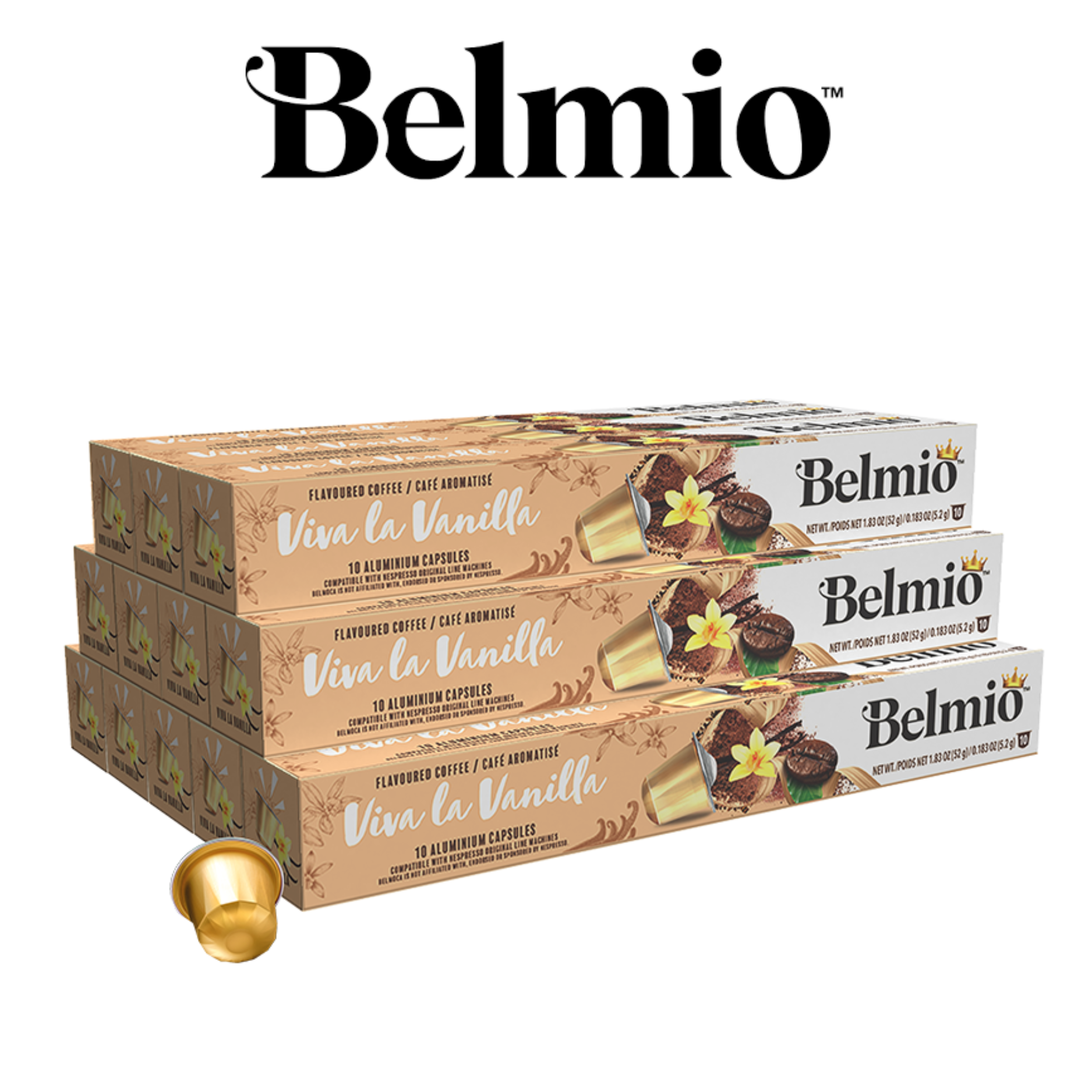 Belmio ПРОМО ПАКЕТ Viva La Vanilla 120 бр. Nespresso съвместими капсули с вкус на Ванилия | Nespresso съвместими | Кафе капсули |