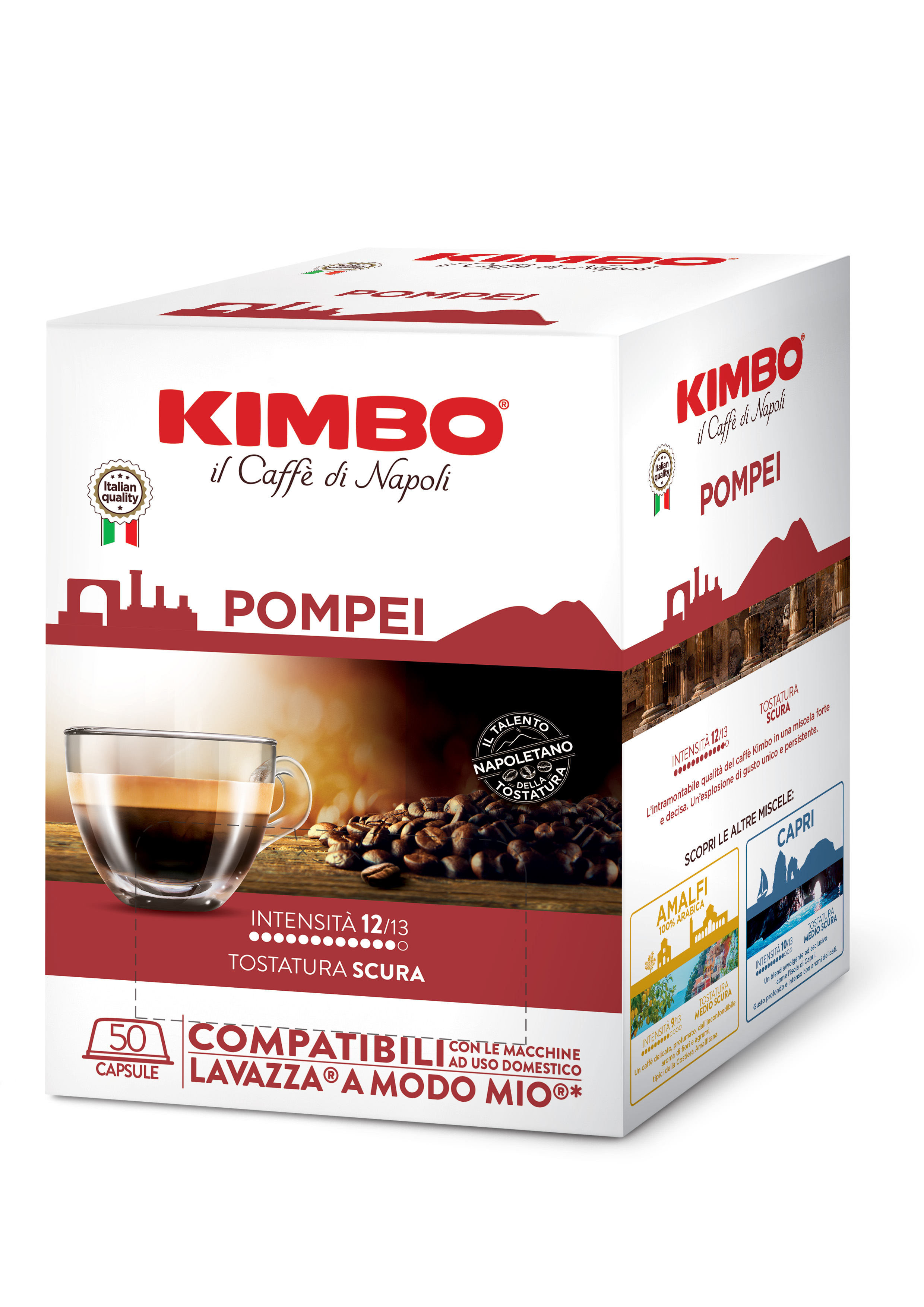 KIMBO POMPEI - 50бр A MODO MIO съвместими | Lavazza A Modo Mio | Кафе капсули |