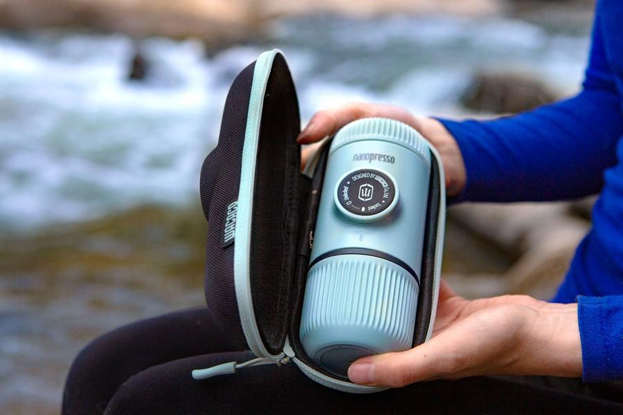 Wacaco® Nanopresso  Arctic Blue + калъф – Преносима портативна машина за еспресо